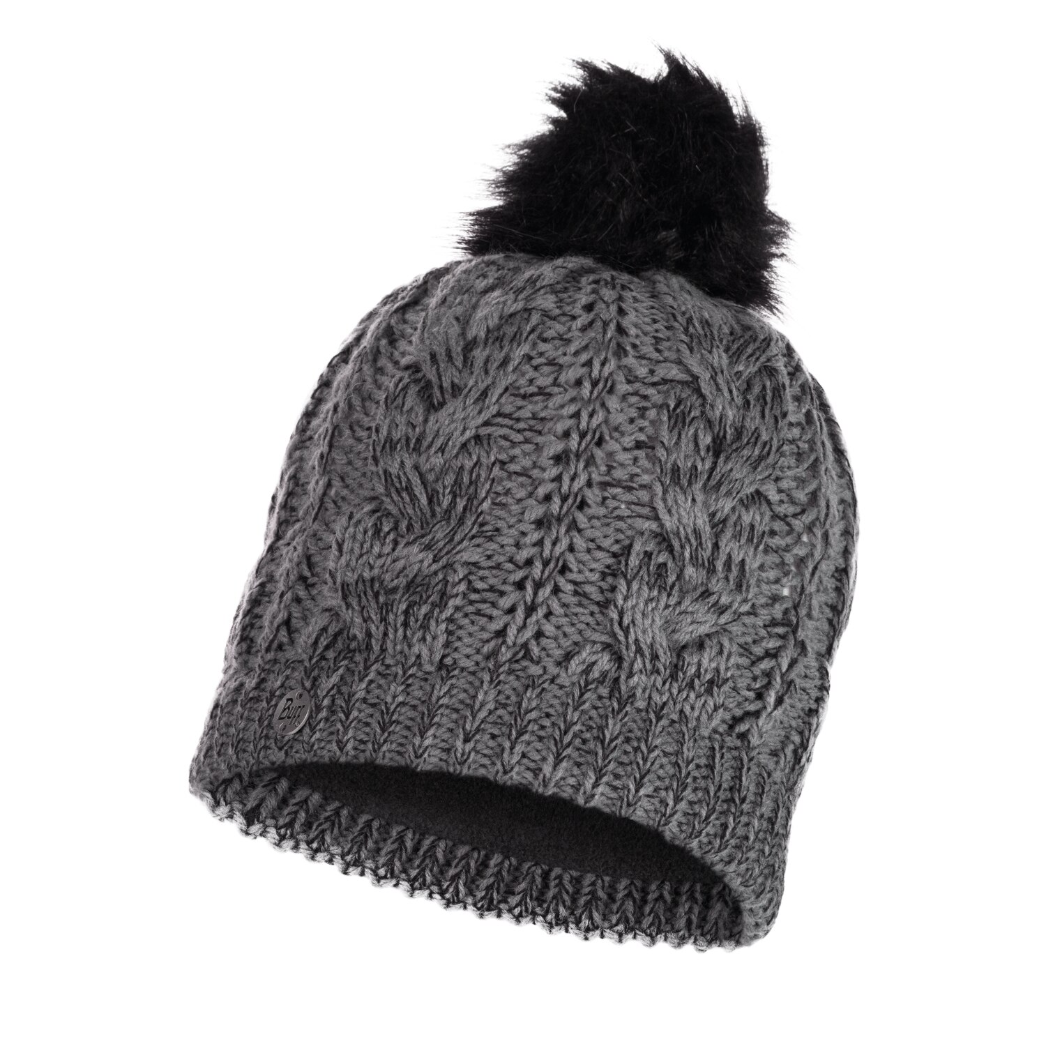 Caciula tricotata cu polar buff darla grey pewter